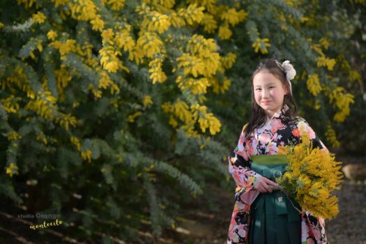 宝塚市写真館　小学校卒業　卒業袴　ランドセルと撮影