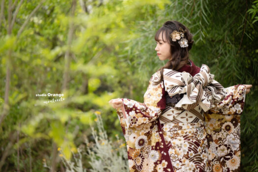 レンタル着物で成人式前撮り撮影