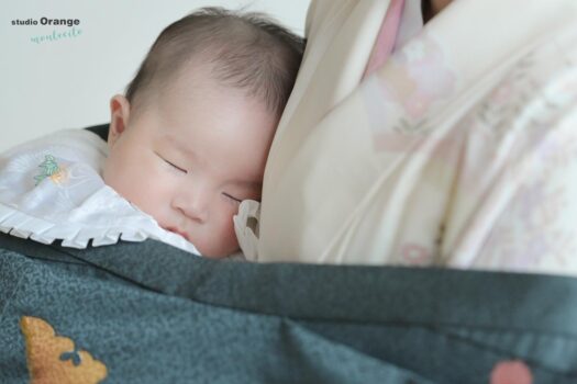 お宮参り撮影　訪問着　お祝い着　宝塚市　写真館