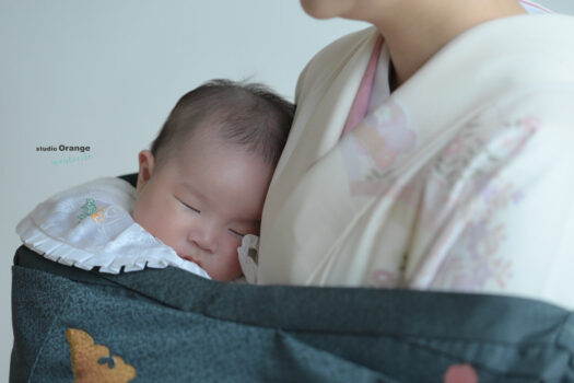 お宮参り撮影　訪問着　お祝い着　宝塚市　写真館